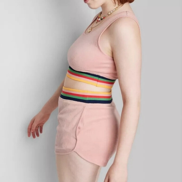 Wild Fable 2 piece Pastel Pink Crop Tank Top and Shorts Set NWT - Picture 9 of 13